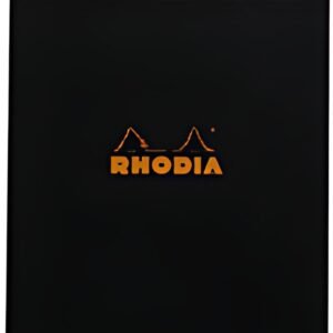 RHODIA Bloc agrafé No. 18, format A4, quadrillé 5x5, noir