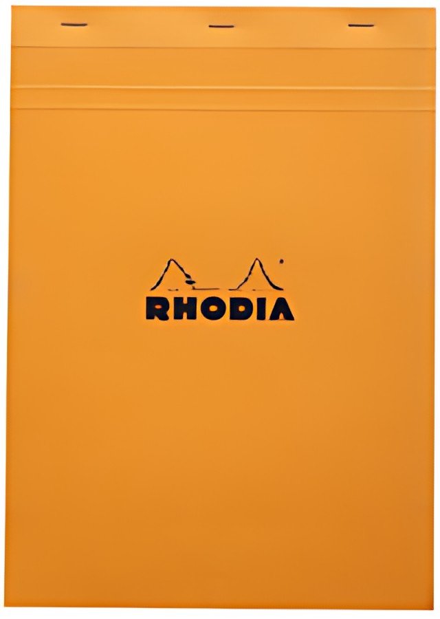 RHODIA Bloc agrafé No. 18, format A4, quadrillé 5x5, orange