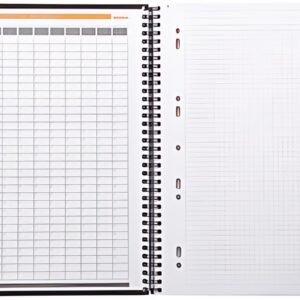 RHODIA Cahier à spirale "Note Book", A4+, quadrillé 5x5,noir