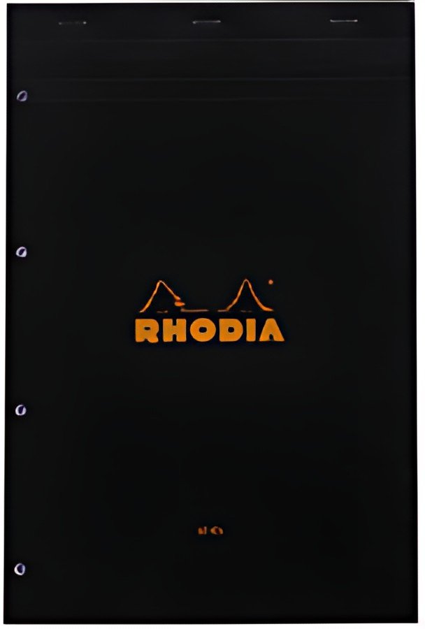 RHODIA Bloc agrafé No. 20, format A4+, Seyès, noir