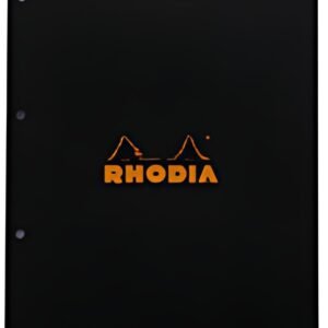RHODIA Bloc agrafé No. 20, format A4+, quadrillé 5x5, noir