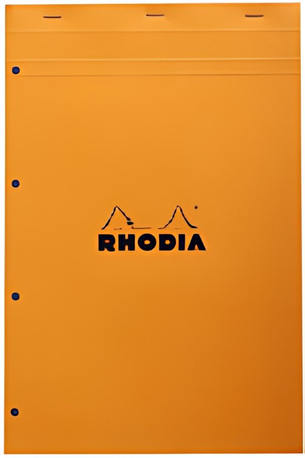 RHODIA Bloc agrafé No. 20, format A4+, quadrillé 5x5, orange