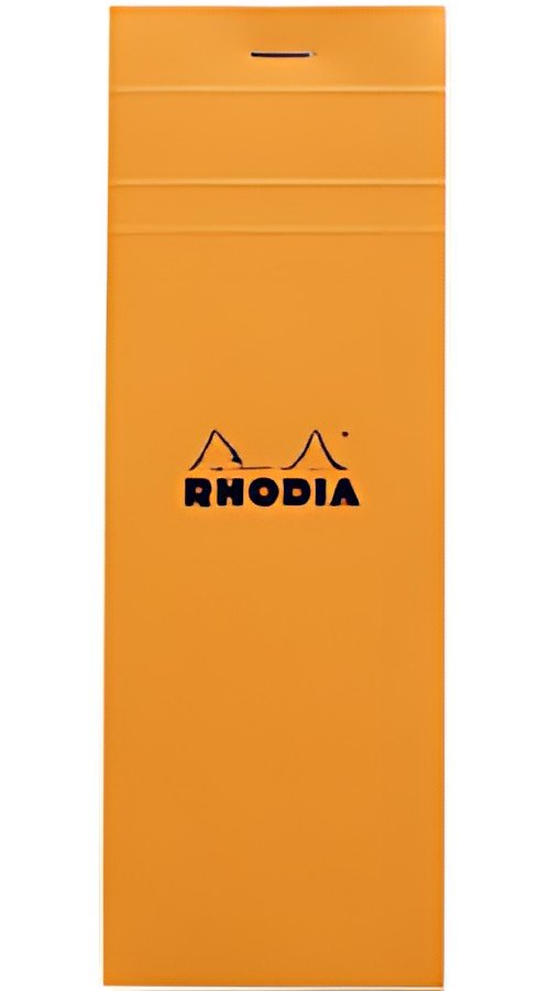 RHODIA Bloc agrafé No. 8, 74 x 210 mm, quadrillé 5x5, orange