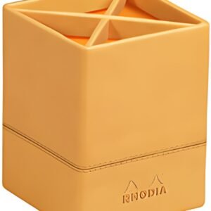 RHODIA Pot à crayons, en similicuir, orange