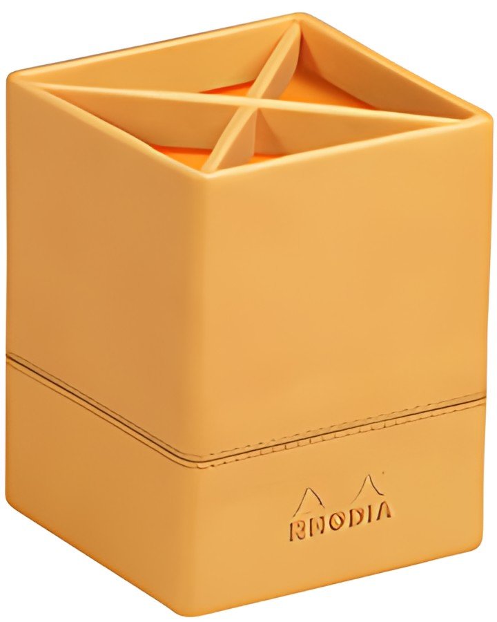 RHODIA Pot à crayons, en similicuir, orange