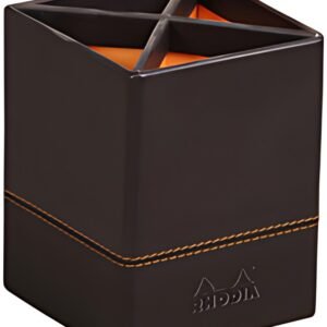 RHODIA Pot à crayons, en similicuir, noir