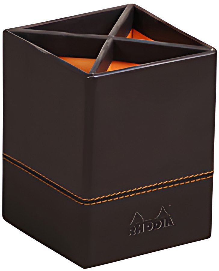 RHODIA Pot à crayons, en similicuir, noir