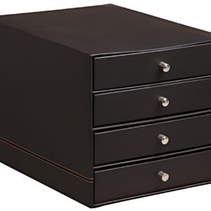 RHODIA Trieur 4 tiroirs, en simili cuir, noir