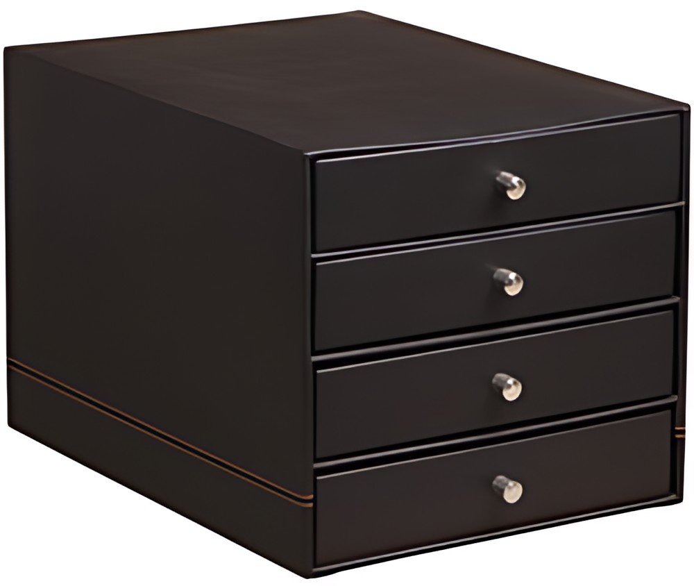 RHODIA Trieur 4 tiroirs, en simili cuir, noir
