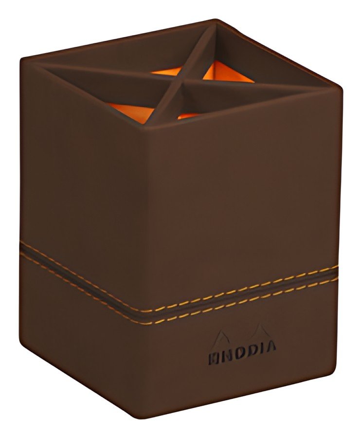 RHODIA Pot à crayons, en similicuir, bronze