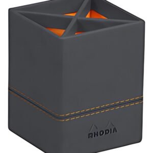 RHODIA Pot à crayons, en similicuir, titane