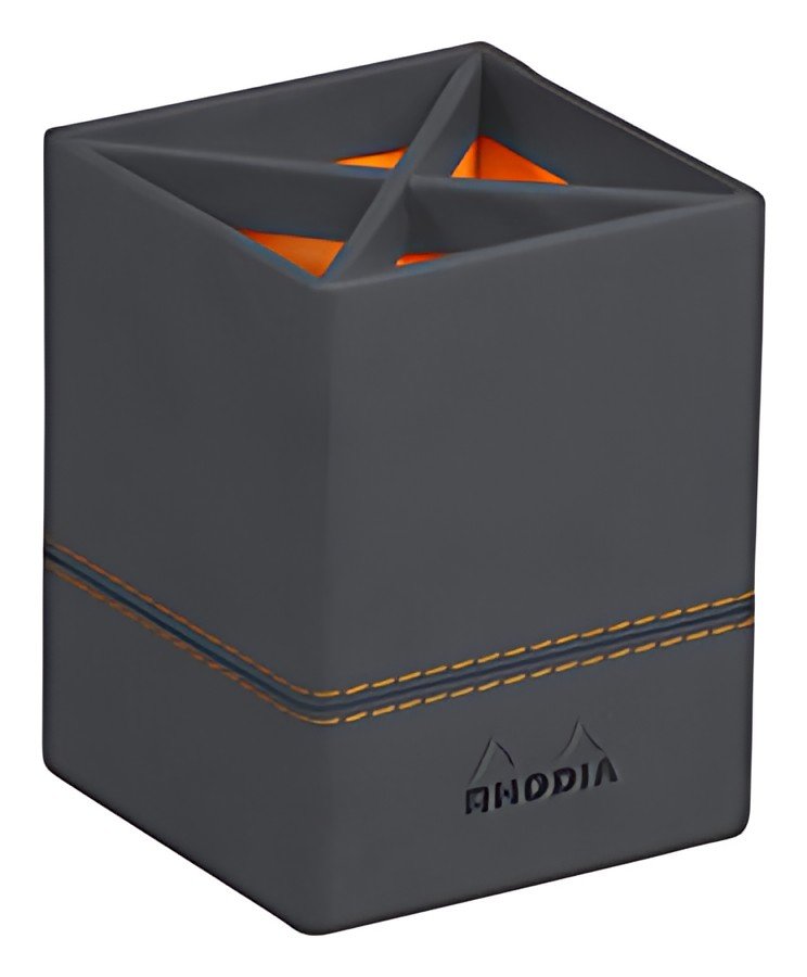 RHODIA Pot à crayons, en similicuir, titane