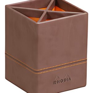 RHODIA Pot à crayons, en similicuir, chocolat