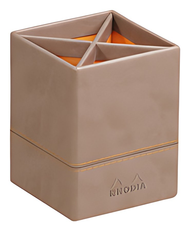 RHODIA Pot à crayons, en similicuir, taupe