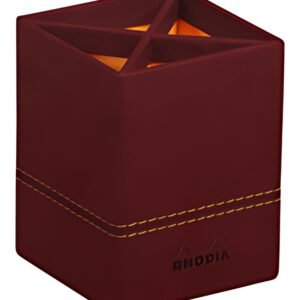 RHODIA Pot à crayons, en similicuir, lie de vin
