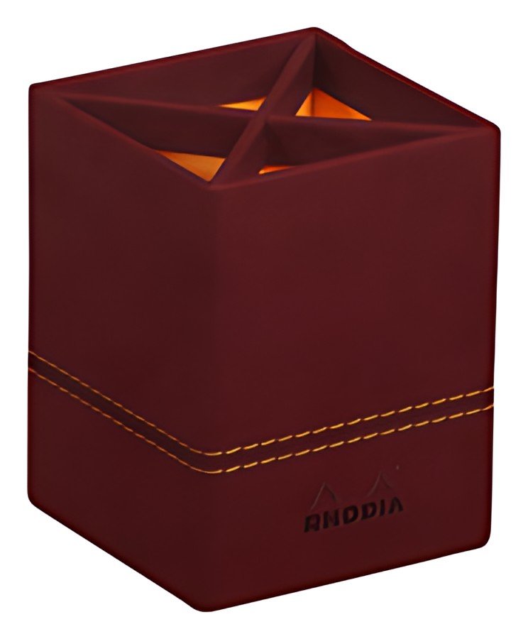 RHODIA Pot à crayons, en similicuir, lie de vin