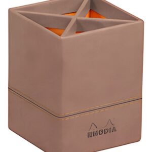 RHODIA Pot à crayons, en similicuir, bois de rose
