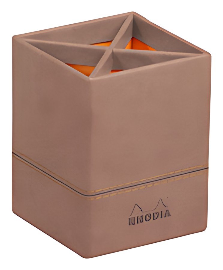 RHODIA Pot à crayons, en similicuir, bois de rose