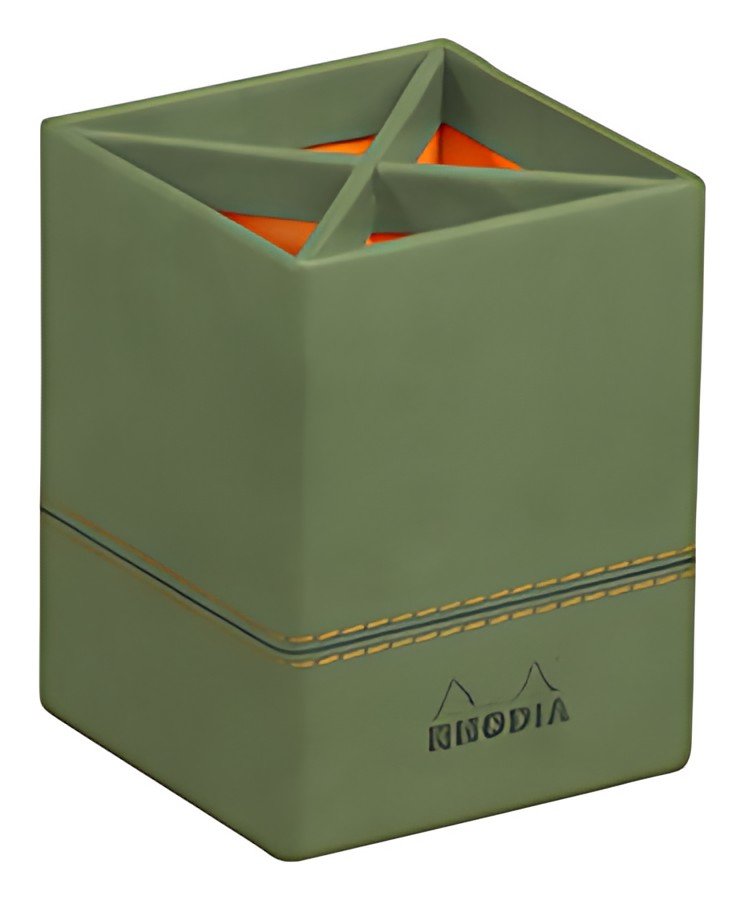 RHODIA Pot à crayons, en similicuir, sauge