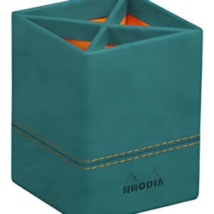 RHODIA Pot à crayons, en simili cuir, paon