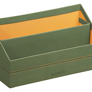 RHODIA Porte-courrier, en simili cuir, sauge