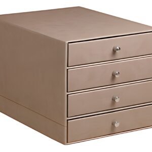 RHODIA Trieur 4 tiroirs, en simili cuir, taupe