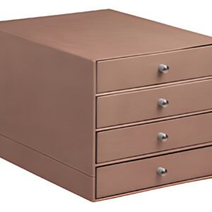 RHODIA Trieur 4 tiroirs, en simili cuir, bois de rose
