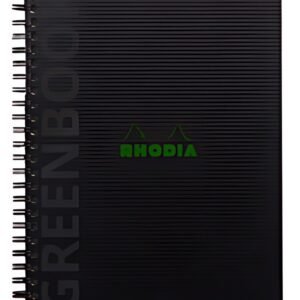 RHODIA Cahier à spirale GREENBOOK, A5+, quadrillé, noir