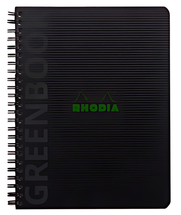 RHODIA Cahier à spirale GREENBOOK, A5+, ligné, noir