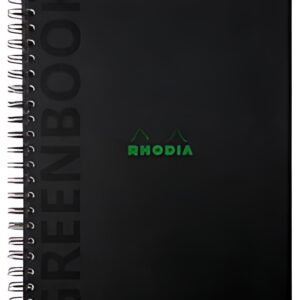 RHODIA Cahier à spirale GREENPAD, A4+, quadrillé, noir