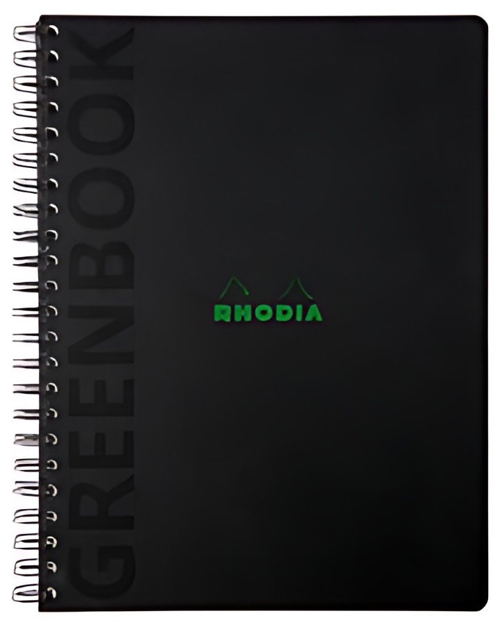 RHODIA Cahier à spirale GREENPAD, A4+, ligné, noir