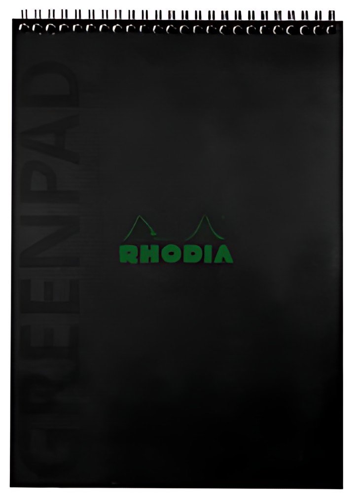 RHODIA Bloc reliure intégrale GREENPAD, A4+, ligné, noir