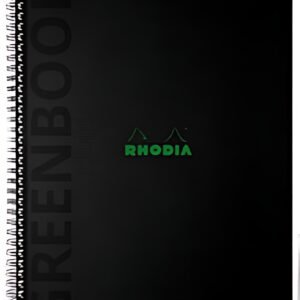 RHODIA Cahier à spirale GREENPAD, A4+, quadrillé, noir