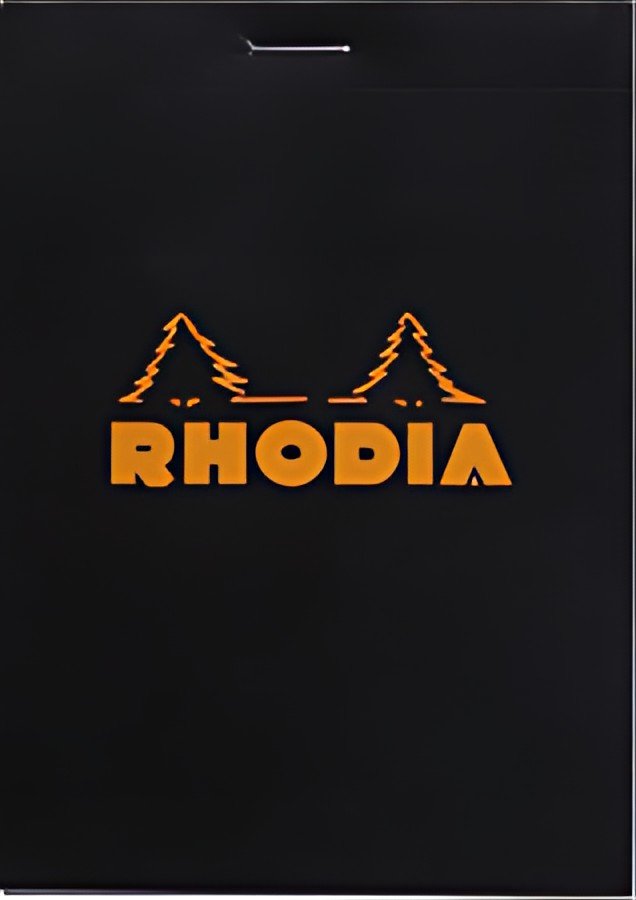 RHODIA Bloc agrafé No.12, 85 x 120 mm, quadrillé 5x5, noir
