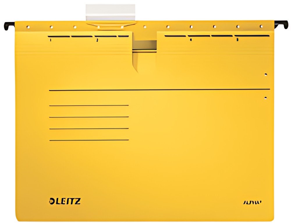 LEITZ Dossiers suspendus ALPHA, format A4, jaune, reliure,