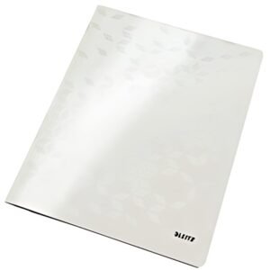 LEITZ Chemise à lamelle WOW, A4, en carton, blanc perle