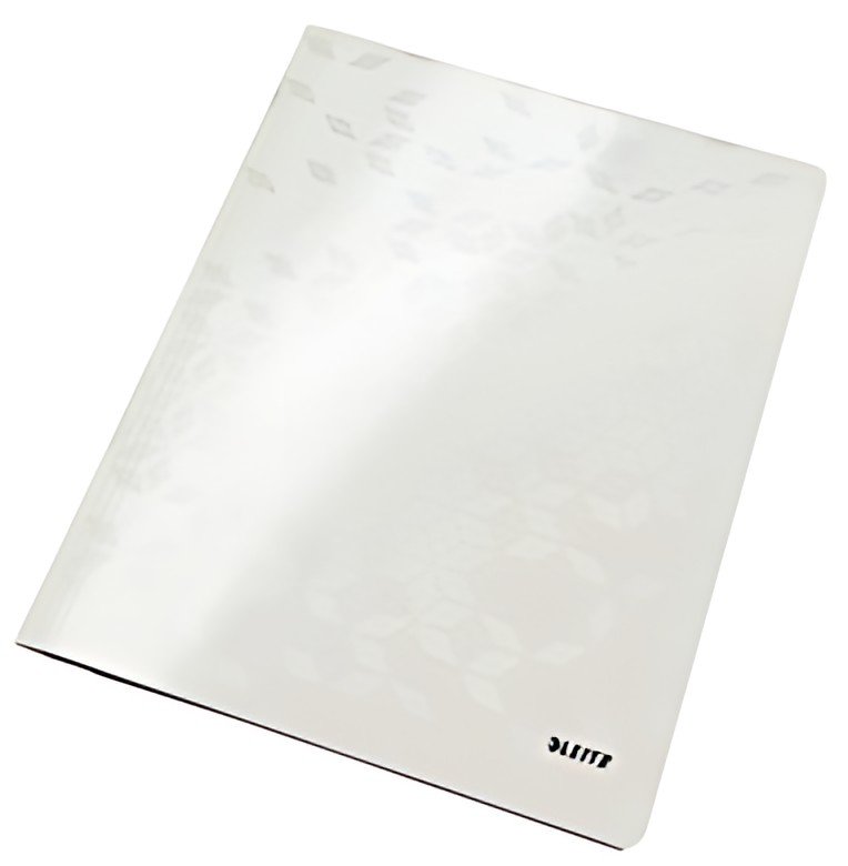 LEITZ Chemise à lamelle WOW, A4, en carton, blanc perle