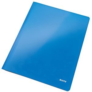 LEITZ Chemise à lamelle WOW, A4, en carton, bleu métallisé