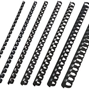 LEITZ Peigne à relier en plastique, diamètre: 12 mm, noir