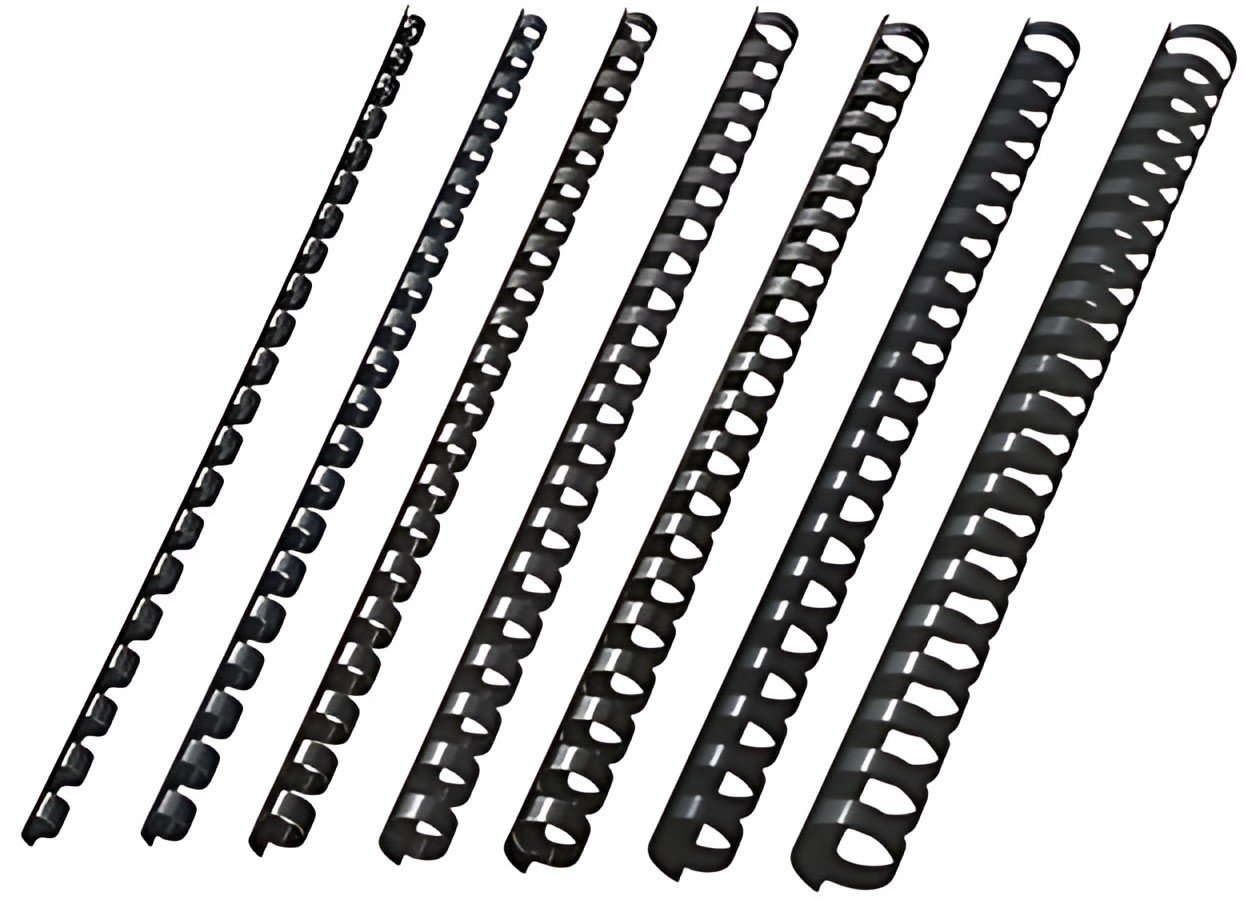 LEITZ Peigne à relier en plastique, diamètre: 12 mm, noir