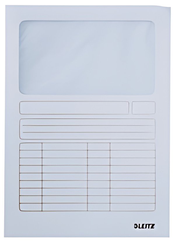 LEITZ Chemise à fenêtre, format A4, carton, blanc, 160g/m2