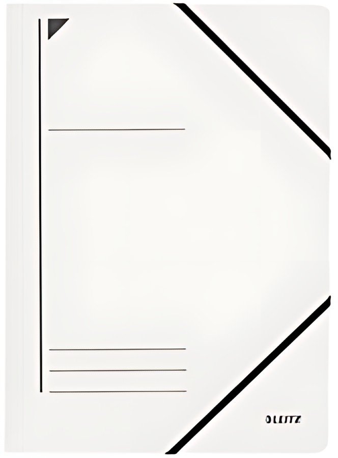 LEITZ Chemise à élastique, format A4, carton, blanc