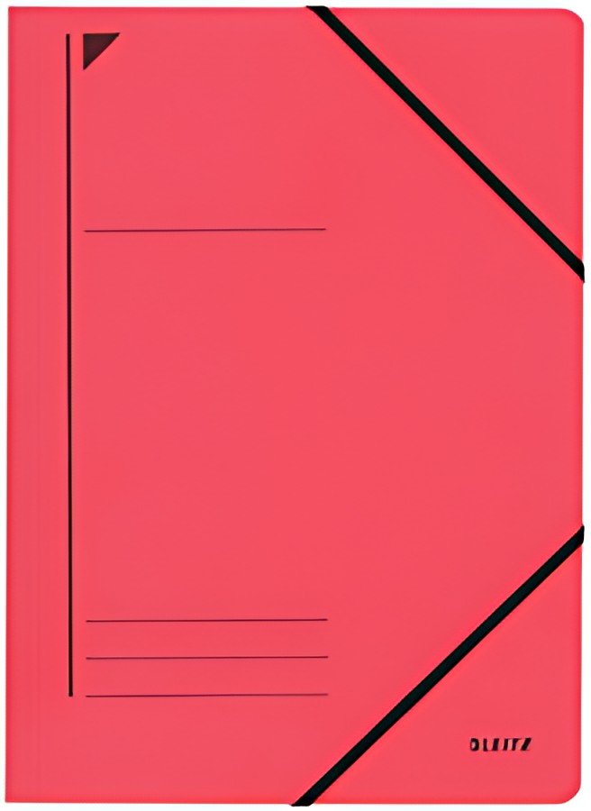 LEITZ Chemise à élastique, format A4, carton, rouge