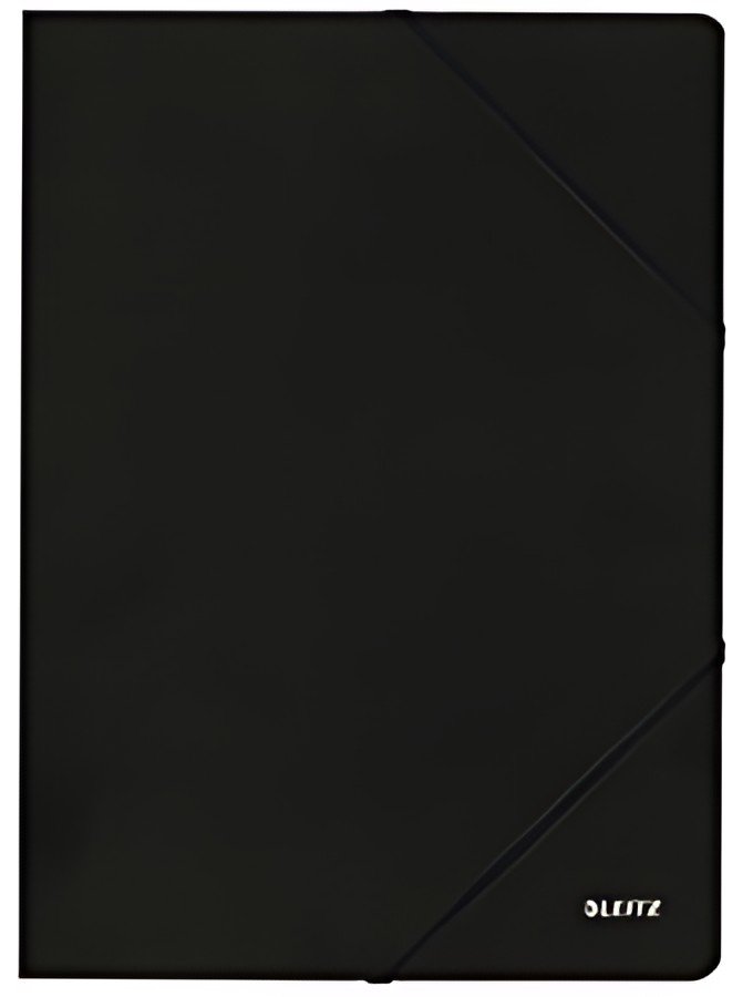 LEITZ Chemise à élastique, format A4, carton, noir