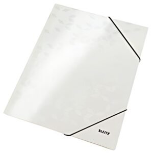 LEITZ Chemise à élastique WOW, A4, carton, blanc perle