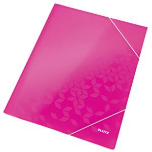 LEITZ Chemise à élastique WOW, A4, carton, rose métallique