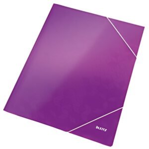 LEITZ Chemise à élastique WOW, format A4, carton, violet,