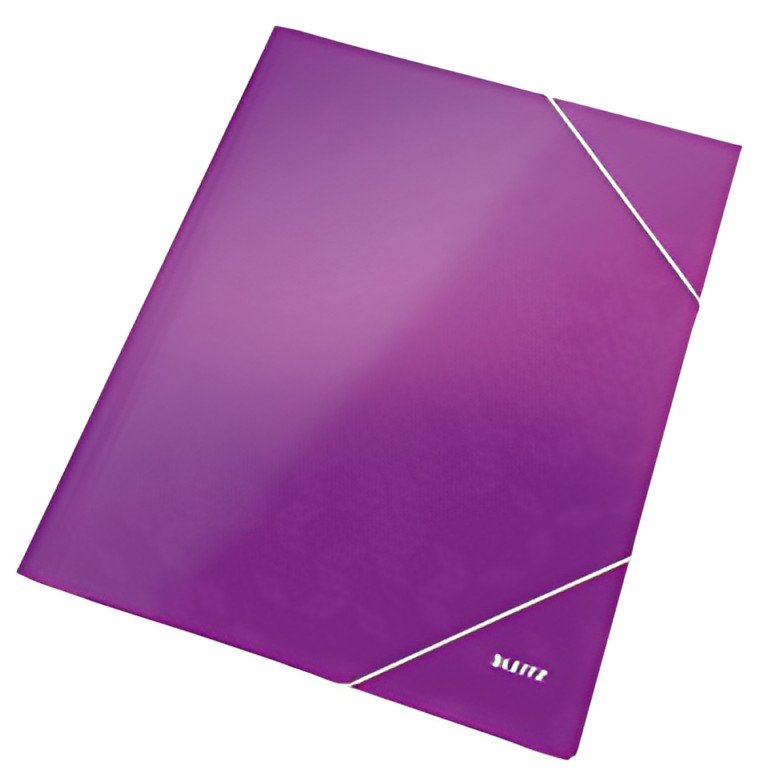 LEITZ Chemise à élastique WOW, format A4, carton, violet,