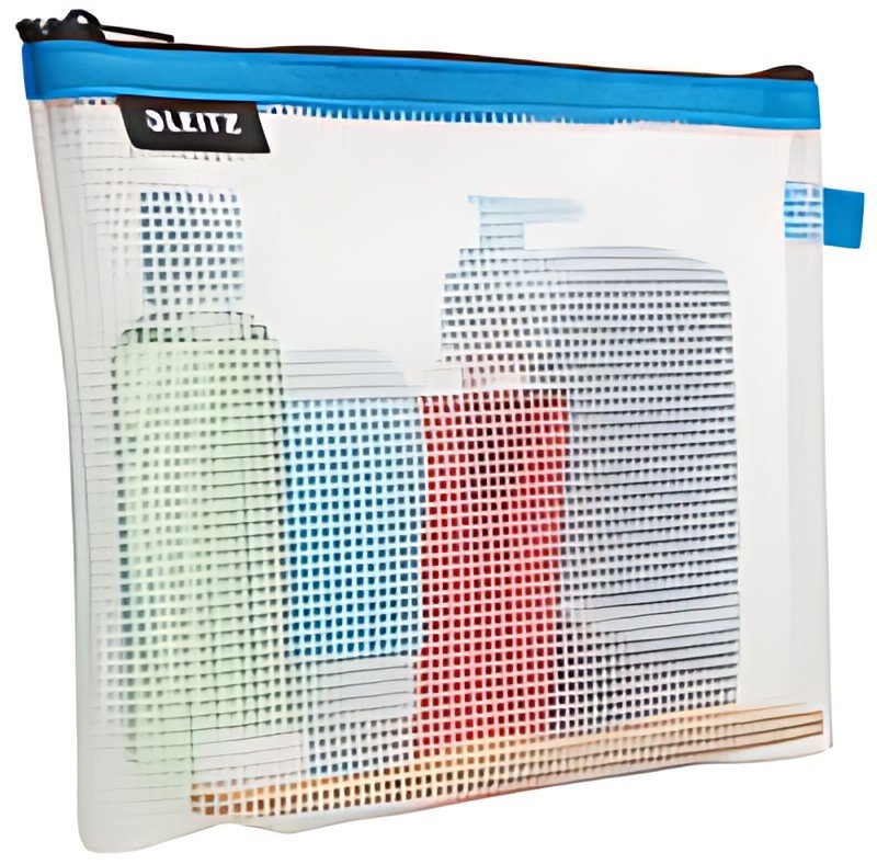 LEITZ Trousse à cosmétique WOW Traveller, transparent/bleu