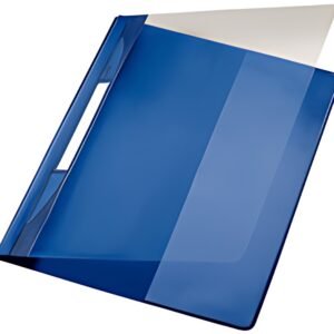 LEITZ Chemise à lamelle Exquisit, format A4+, PVC, bleu